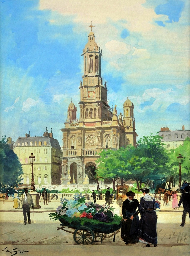 Victor Gabriel Gilbert - L' Église De La Sainte-Trinité, Place De